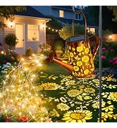VOOKRY Solar Lights Outdoor Decoration, Large Retro Hanging Metal Solar Watering Can Lights Water...