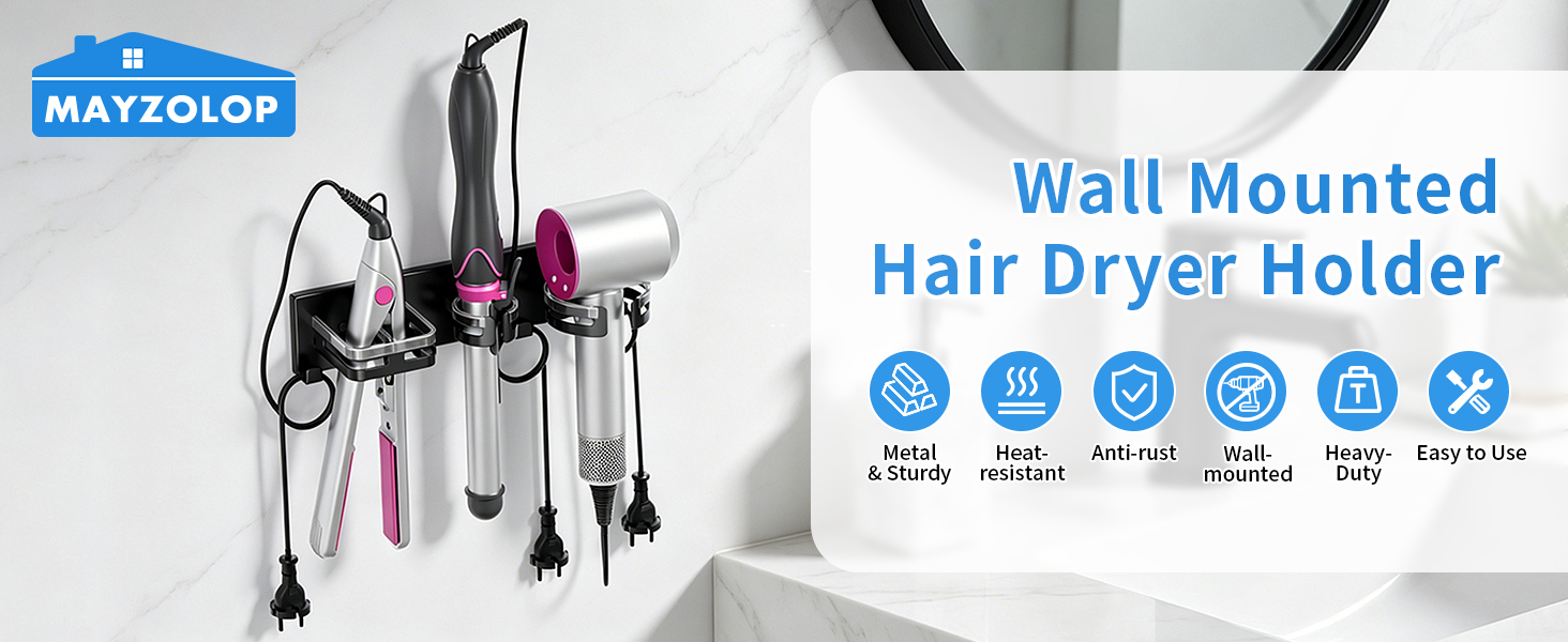hair dryer holder wall mounted