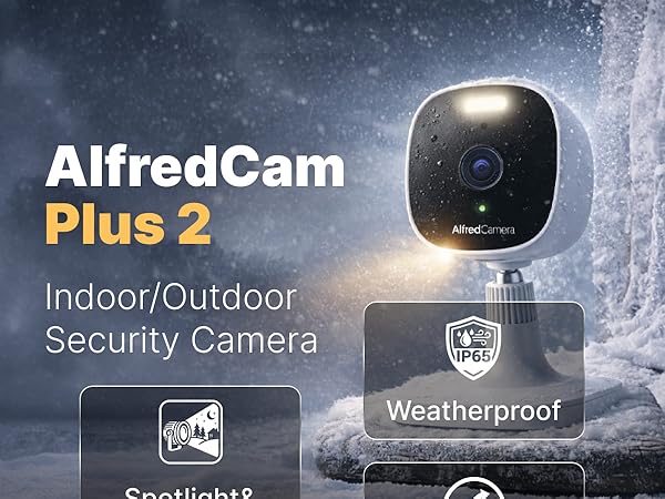 wifi security camera outdoor indoor, night vision with spotlight