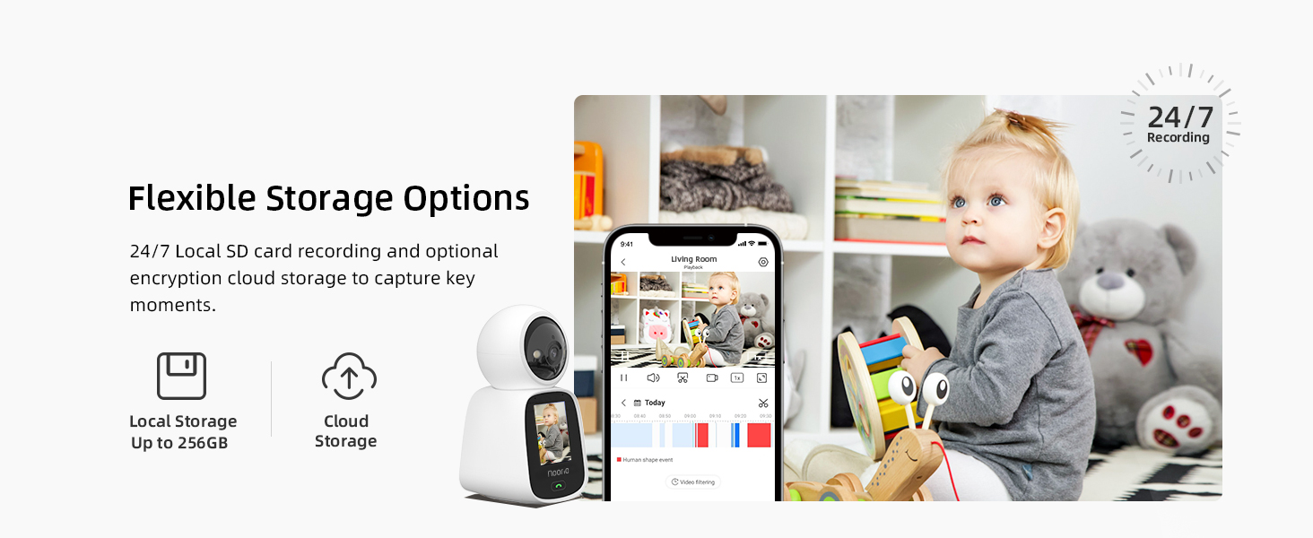 Baby monitor with camera and audio