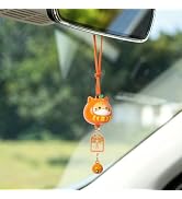 YGMONER Lucky Cat Car Hanging Ornament, Cute Rear View Mirror Charm for Women, Gifts for Friends
