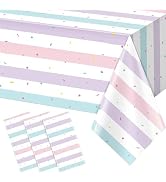 T-Antrix 3 Pack Sprinkle Ice Cream Tablecloth, Ice Cream Birthday Party Supplies, 54X108 Inch Dis...