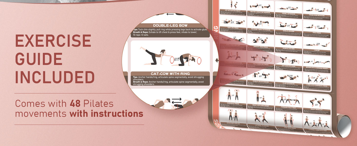 Pilates workout guides with instructions