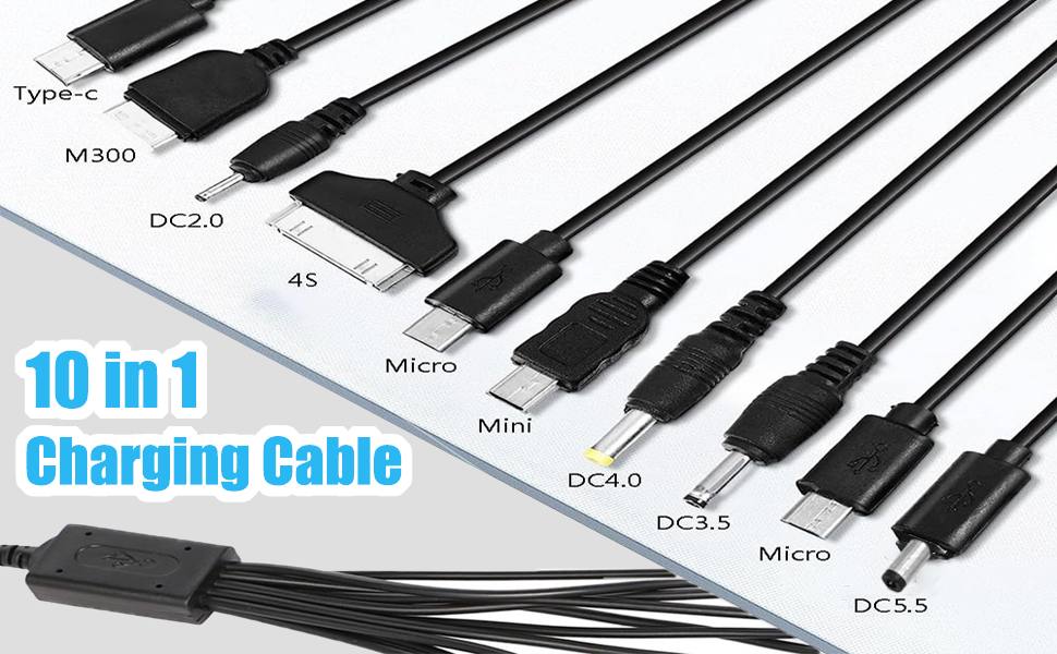 10 in 1 Universal USB Charging Cable Cell Phones Multi Chargers All Devices