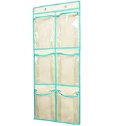 ANIZER Over The Door Shoe Organizer Hanging Narrow Closet Door Shoe Storage Large Clear Pockets C...