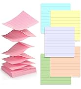 Pop Up Sticky Notes Lined 3x3 inch , Easy to Post Sticky Notes with Lines, 600 Sheet, Pink Purple...