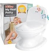 Nuby My Real Potty - Toddler Training Toilet with Life-Like Flush Button and Sound - Removable Bo...