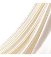 Q&J Fabric Co. 5 Yards 180'' Beige Satin Fabric By the Yard Soft Charmeuse Cloth 55 INCH Width fo...