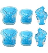 tsavnpk Kids Knee and Elbow Pads Set - Adjustable Protective Gear with Wrist Guard for Skating, S...