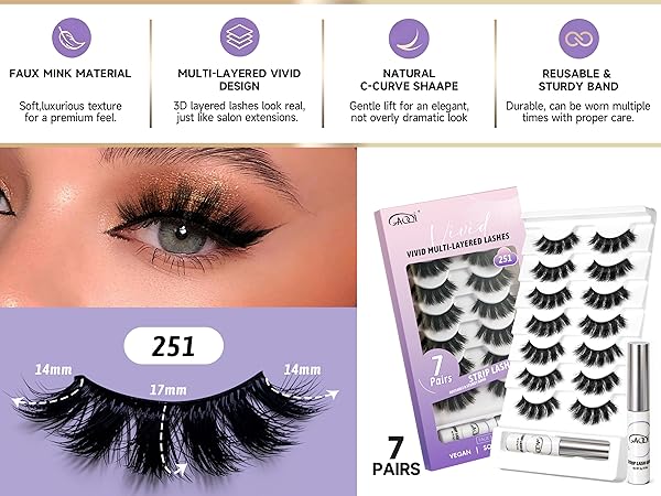 Fluffy eyelash strips mink lashes