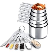 Joyhill Measuring Cups and Spoons Set of 13 Piece, Metal Stainless Steel Measuring Cups and Spoon...