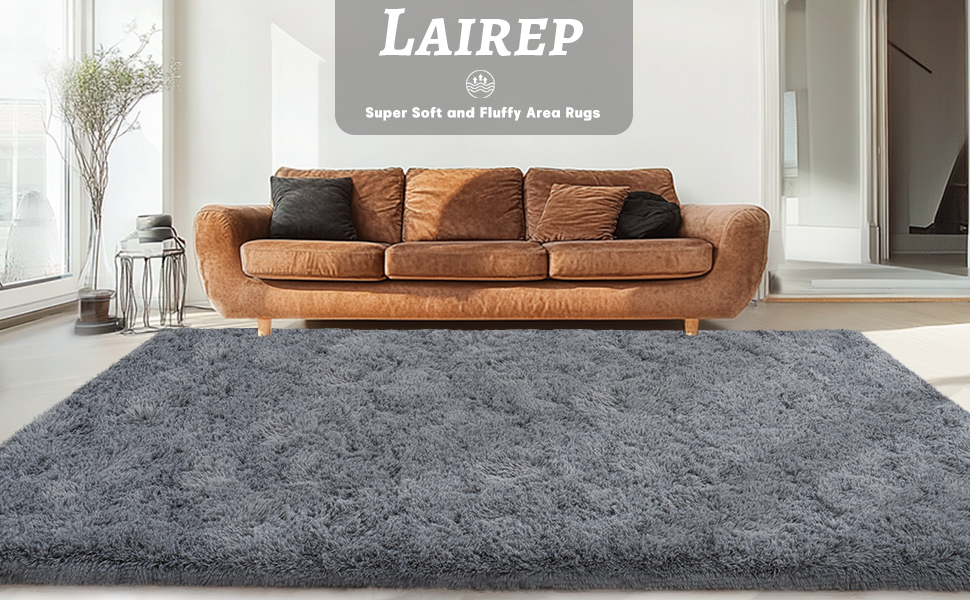 grey fuzzy rug