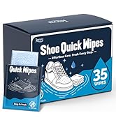 Jevvu Shoe Cleaner Wipes, 35 Individually Wrapped Sneaker Cleaning Wipes for Shoes, Portable Shoe...