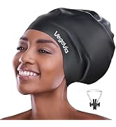 VegoVia Large Swim Cap for Braids and Dreadlocks, Waterproof Silicone Swimming Cap for Women Men ...