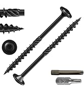Wensilon (1 lbs) 60PCS #10 x 3 Black Lag Screws, Structural Wood Screw, Heavy Duty Construction S...