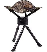 Ameristep Portable Folding Design Hunting Lightweight Tripod Swivel Stool, Mossy Oak Break-Up Cou...