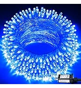 JMEXSUSS 33ft 100 LED Blue Christmas Tree Lights, 8 Modes Blue LED Christmas Lights Indoor, Blue ...