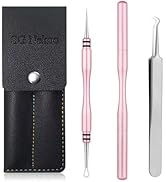 SGNEKOO Professional Facial Extraction Tool Kit, Titanium Alloy Double-Ended Pimple Popper and Bl...