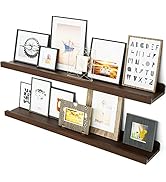 Love-KANKEI 36 Inch Long Floating Shelves Wall Mounted Set of 2, Large Wood Wall Shelves for Stor...