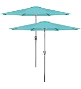 HealSmart 2pcs 9ft Patio Umbrella with Push Button Tilt/Crank, Outdoor Table Market Yard Umbrella...