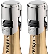 WOTOR Champagne Stoppers with Stainless Steel Champagne Bottle Stopper with Food Grade Silicone R...