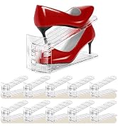 Tgzwme Shoe Slots Organizer 10 Pack - Shoe Stackers,3 Levels Adjustable,Space Savers 50%,Double L...