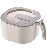 Seasoning Box With Lid, 4 Compartments Seasoning Rack Spice Pots with Handle and 4 Spoons Home Ki...