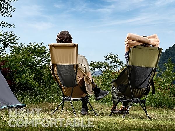 Lightweight Highback camping chair packable camping chair