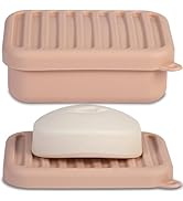 Superior Leak-Proof Silicone Travel Soap Case, Portable Soap Container with Draining Layer, Durab...