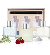 Set of 3 Reed Diffuser Set, 50ML Black Cedar Juniper Rose Sea Salt Reed Diffusers with 12 Black F...