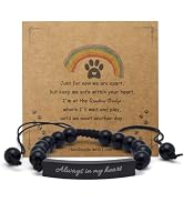 COSOWO Dog Memorial Bracelet – Adjustable Pet Keepsake with Paw & Heart Charm, Sympathy & Remembr...