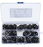 wugongshan 340 Pcs Internal Tooth Starlock Locking Washers, Push On Speed Clips Fasteners Washers...