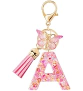 New Fashion Kingdom Initial letter Keychains for Women Girls Tassel Butterfly Cute Keychain for W...