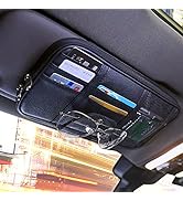 VAGURFO Car Sun Visor Organizer,Car Truck Storage Pouch Holder with Multi-Pocket Zipper Net,Auto ...