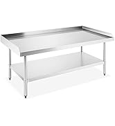 GRIDMANN NSF 16-Gauge Stainless Steel 60"L x 30"W x 24"H Equipment Stand Grill Table with Undersh...