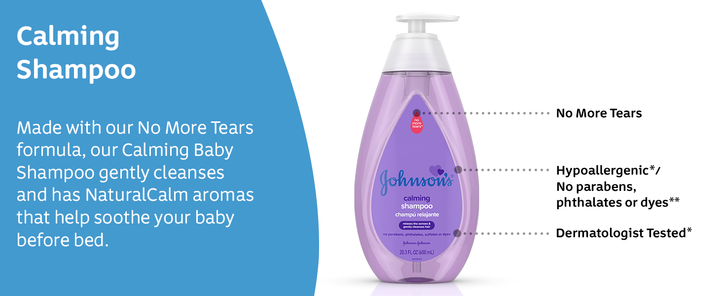 Our Calming Baby Shampoo gently cleanses and helps soothe your baby before bed