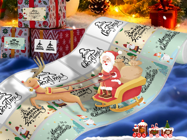 phomemo M110 Labels Christmas Gift Tags Stickers Adhesive Christmas Santa Presents Labels