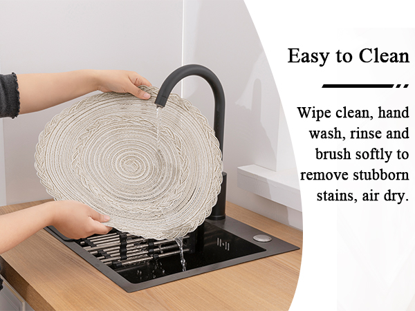 washable placemats wipe clean ivory decorative table mats non slip centerpiece plate dishes mats