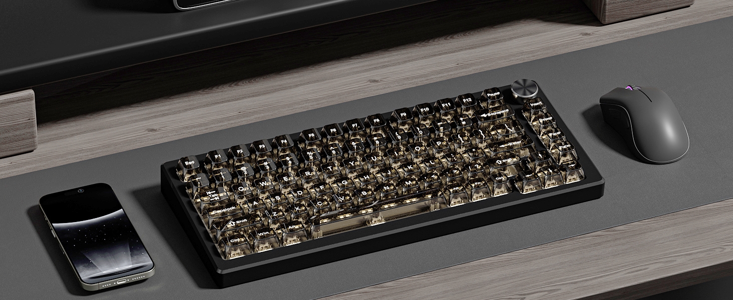 Clear keycaps,Transparent keycaps 60% 75% 100% Ceramic Jelly Key caps Shine Through ,MDA Profile