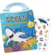Reusable Sticker Book for Toddlers 3-6, Jelly Stickers for Kids, Sticker Activity Book Travel Toy...