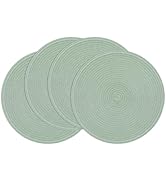 SHACOS Round Placemats Set of 4 Woven Braided Table Placemats 15 inch Cotton Polyester Place Mats...