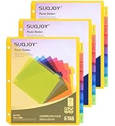 SUQJOY 8-Tab Dividers for 3 Ring Binder, 24 Count Binder Dividers with Pockets, Subject Dividers,...