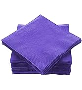 Amcrate Big Party Pack 100 Count Purple Beverage Napkins - Ideal for Wedding, Party, Birthday, Di...