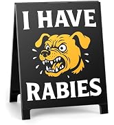 Funny Office Desk Decor for Coworkers Friends I Have Rabies Sarcastic Office Desk Sign for Boss L...