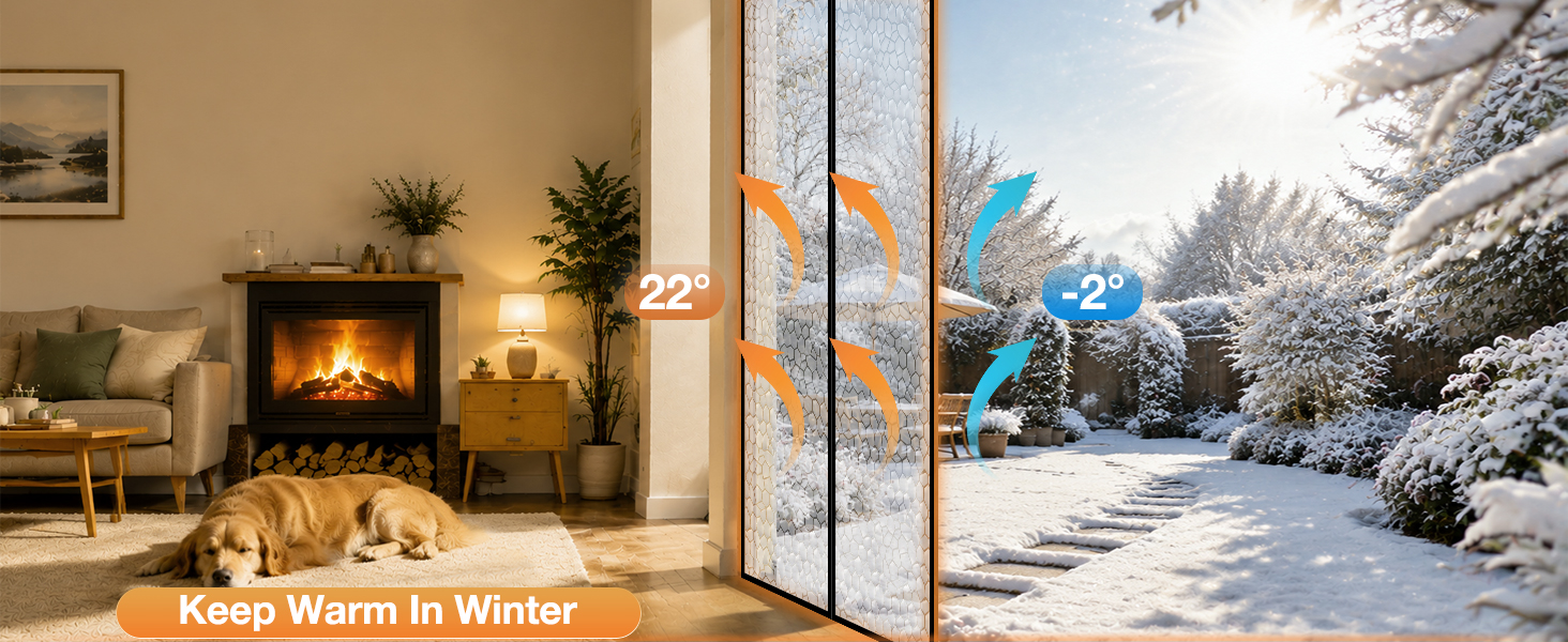 Magnetic Thermal Insulated Door Curtain