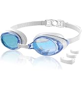 Aegend Flat Lens Swim Goggles, Anti-Fog Swimming Goggles, No Leak Anti-UV Pool Goggles for Adult ...