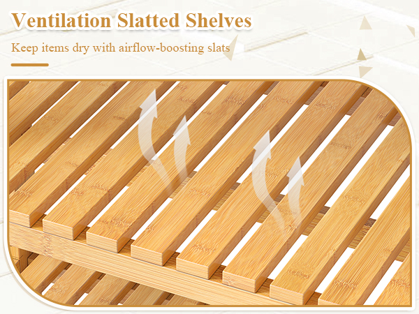 FOTOSOK 6-Tier Bamboo Shelf