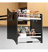 Pull Down Shelf, 22-35.8 Inch 2-Tier Organizer for Upper Cabinets - Fits 22-24 Inch Wide Upper Ca...
