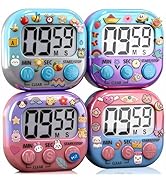 G.CATACC 4 Pack Digital Timer for Kids, Kitchen Timers for Cooking, Magnetic Countdown Timer for ...