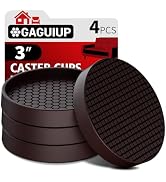 Non Slip Furniture Pads- 3"x3" Round Anti Skid Caster Cups Furniture Coasters, Anti-Sliding Gripp...